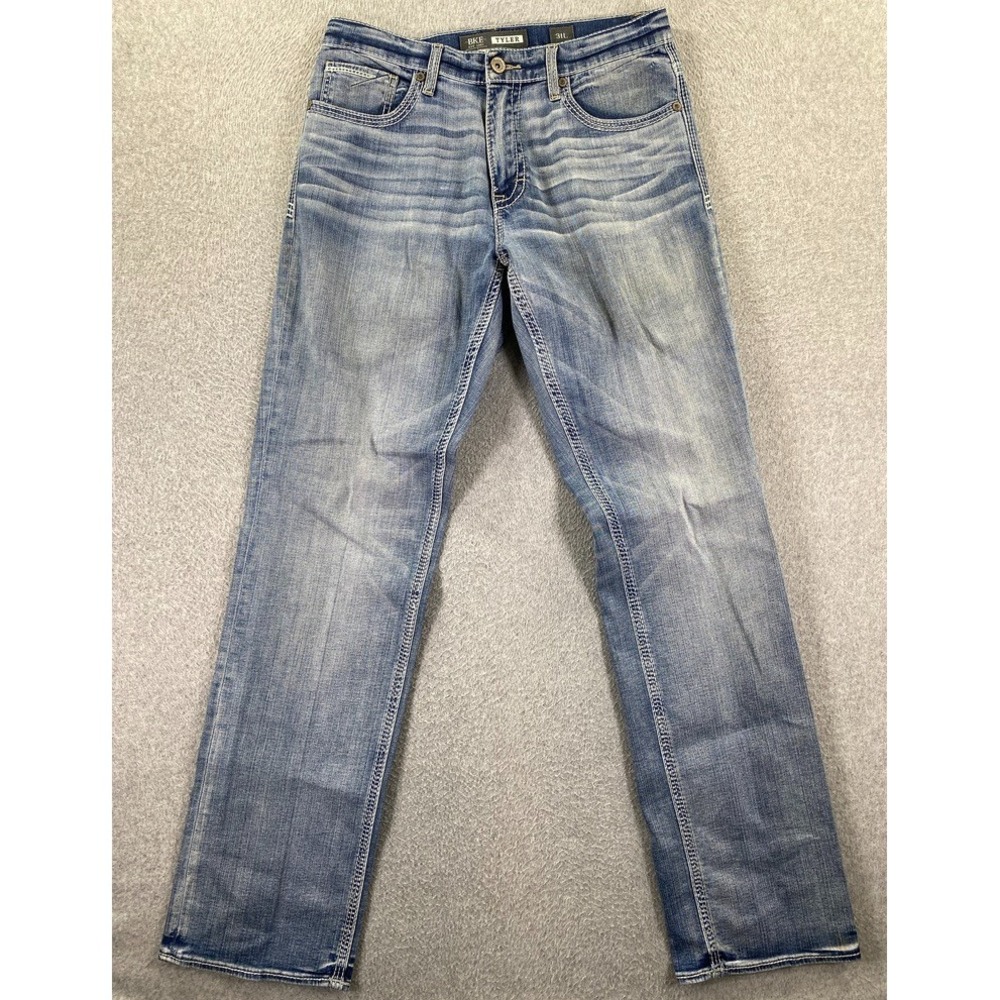 BKE Buckle Jeans Men 31x35.5 Blue Tyler Denim Pants Faded Washed Out Straight